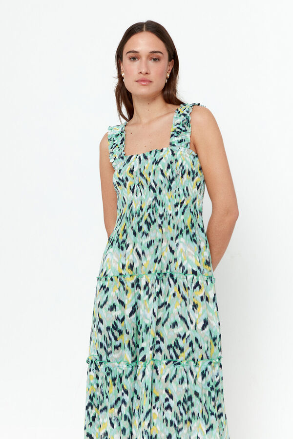 Vero Moda Vestido fresco el&aacute;stico Verde