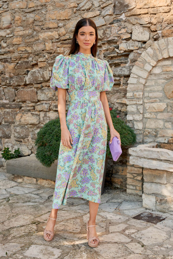 Pol&iacute;n Et Moi Vestido midi con flores Verde