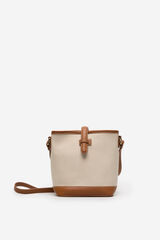 Cortefiel Bolsa tiracolo bucket de lona Castanho