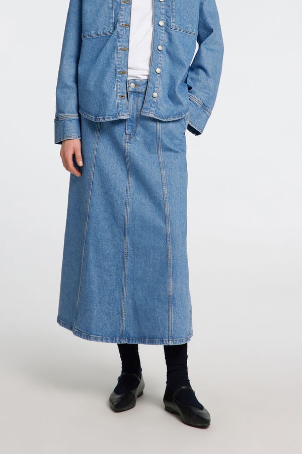 Selected Femme Saia de ganga midi Azul