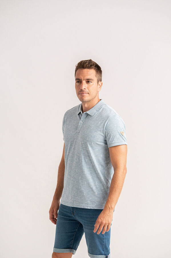 Privata Camisa polo de manga curta "bicicletas" Azul