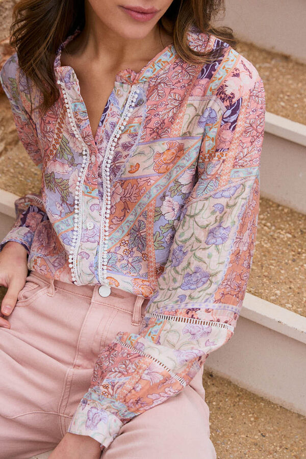 Pol&iacute;n Et Moi Blusa estampado patchwork Tamaris Rosa