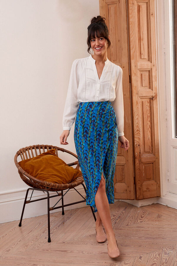 Pol&iacute;n Et Moi Falda midi Sabrina Azul