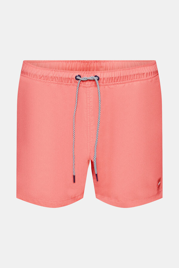 Esprit Ba&ntilde;ador bermuda liso monocolor con material reciclado Coral