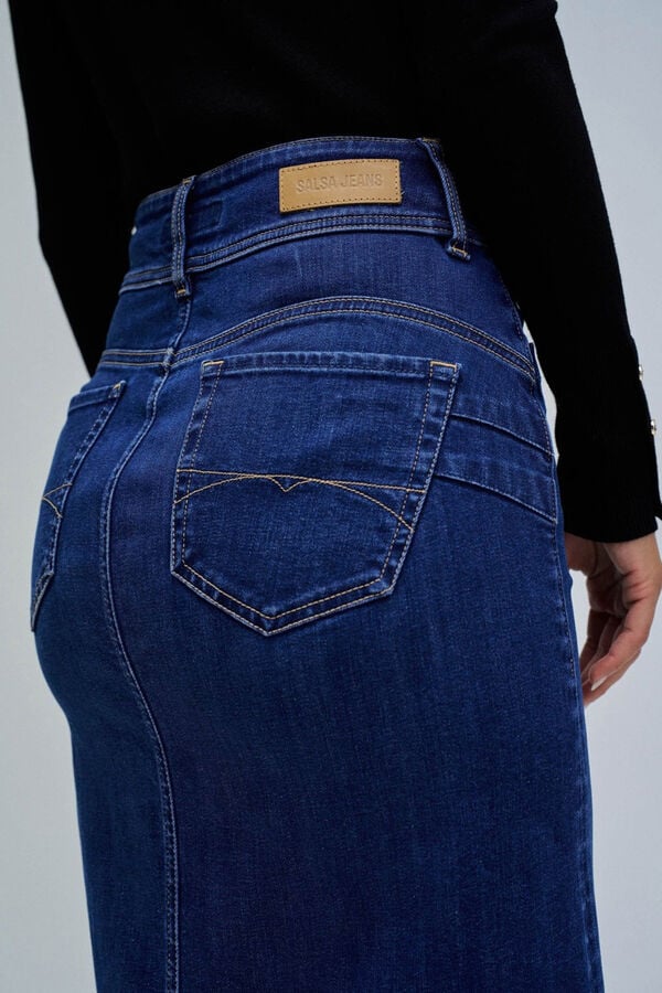 Salsa Jeans Falda midi secret push in Azul