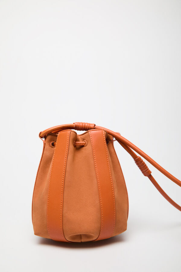 Cortefiel Bolso saco bimateria Naranja
