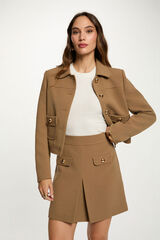 Morgan Falda corta plisada Beige