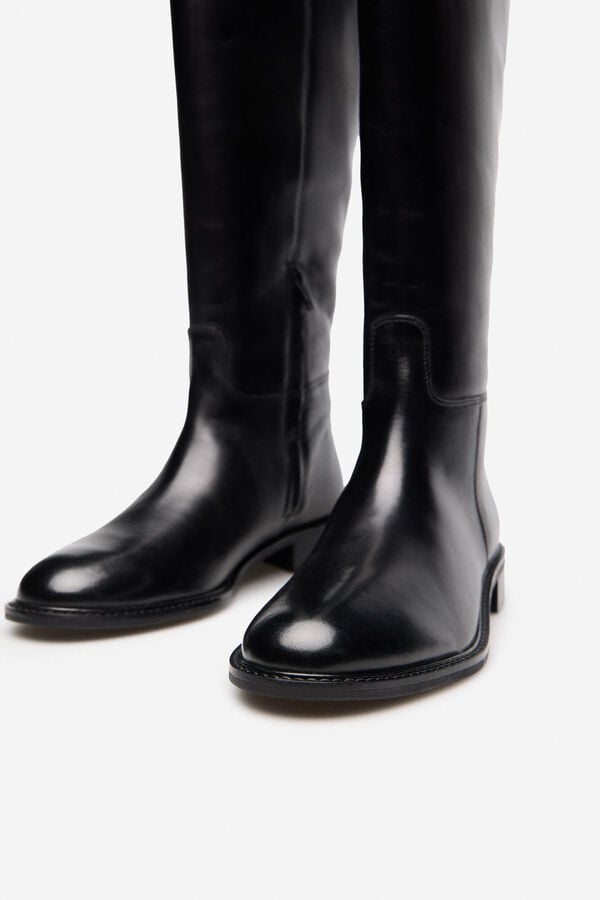 Cortefiel Bota h&iacute;pica piel Negro