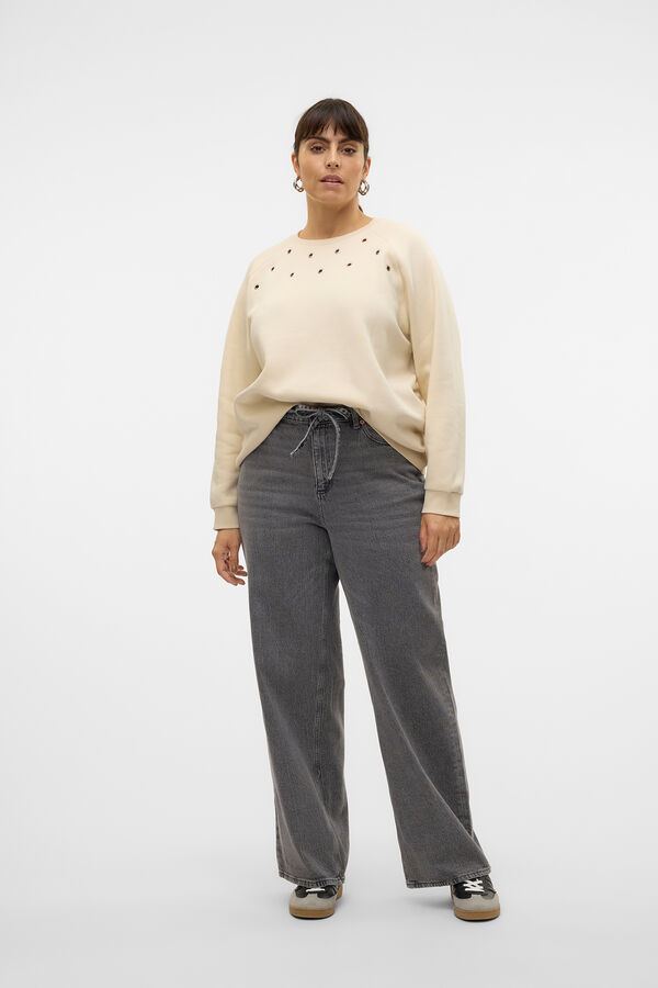 Vero Moda Curve Sudadera arandelas talla grande Gris