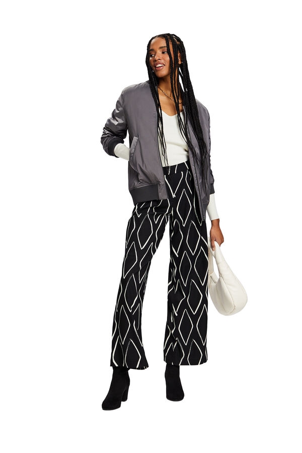 Esprit Cal&ccedil;as largas estampado com viscose LENZING&trade; ECOVERO&trade; Preto