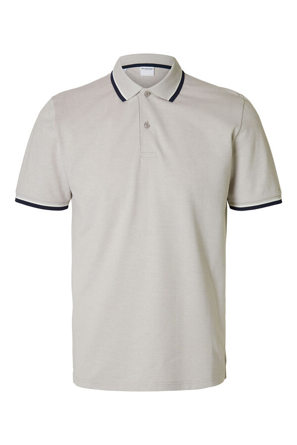 Selected Polo manga curta piqu&eacute; Cinzento