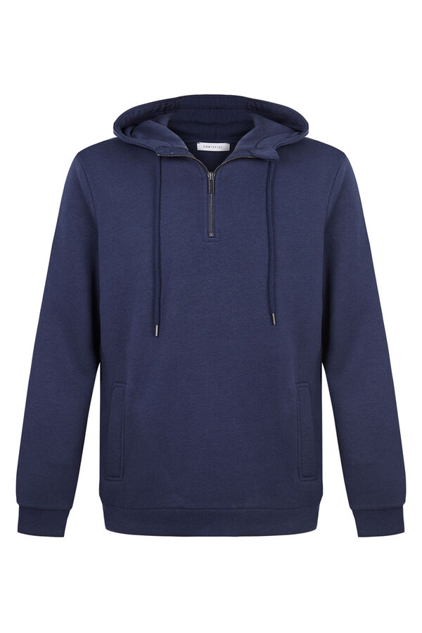 Cortefiel Sudadera capucha Azul oscuro