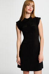 Morgan Vestido punto corto evas&eacute; Negro