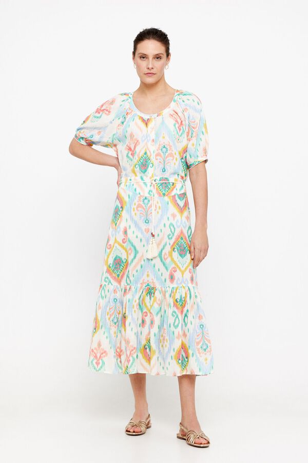 Cortefiel Saia comprida estampada Multicolorido