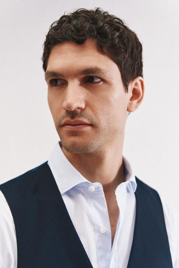 Cortefiel Colete estruturado s&eacute;rie XXI Azul