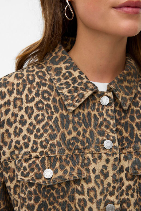 Vero Moda Blus&atilde;o estampado animal Castanho