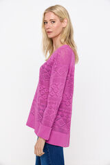 Cortefiel Jersey calado pico Rosa