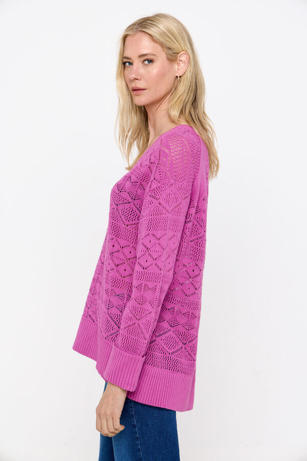 Cortefiel Jersey calado pico Rosa