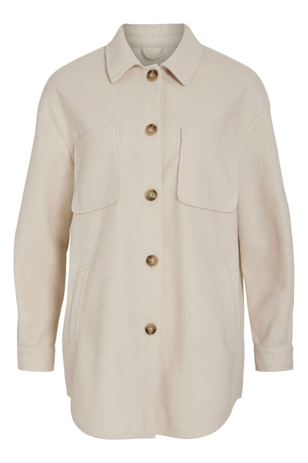 Vila Chaqueta camisera abotonada Beige