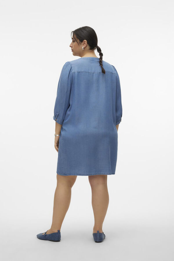 Vero Moda Curve T&uacute;nica de manga 3/4 (tamanho grande)  Azul