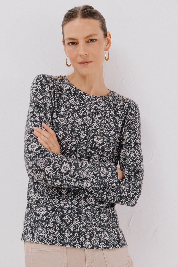 Cortefiel Camisa de caixa de bot&otilde;es Impress&atilde;o