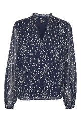 Vero Moda Blusa de manga comprida e gola em bico  Azul