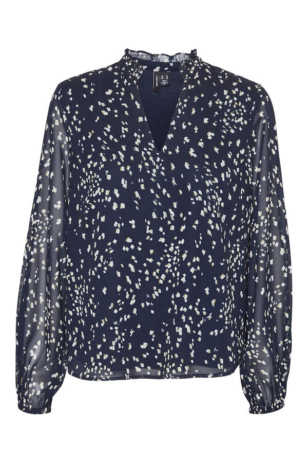 Vero Moda Blusa de manga comprida e gola em bico  Azul