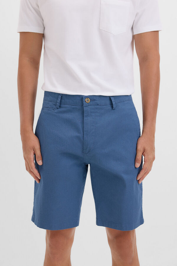 Cortefiel Bermuda chino estampada Azul
