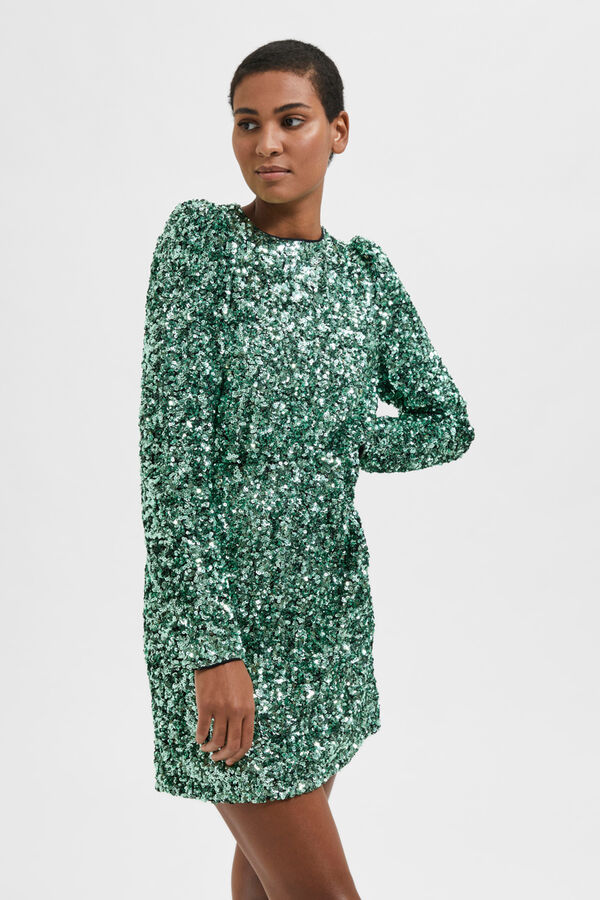 Selected Femme Vestido corto de fiesta con lentejuelas Verde