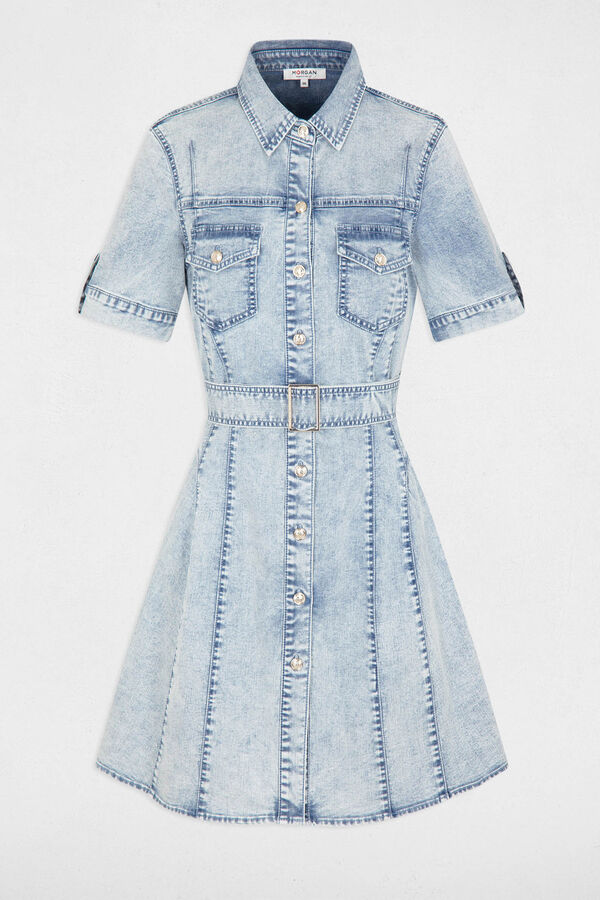 Morgan Vestido curto jeans Azul