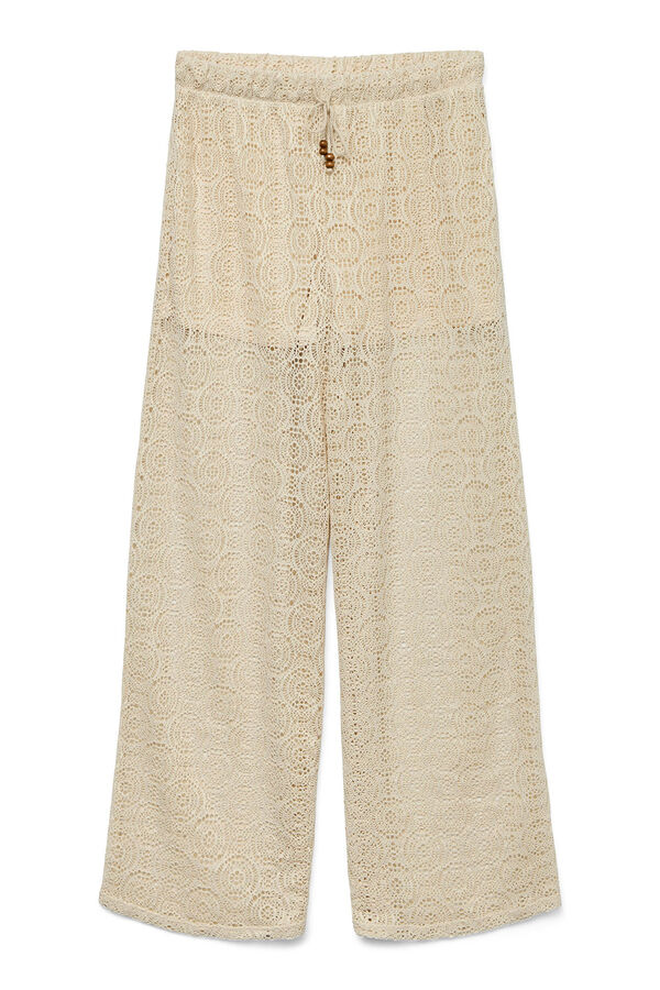 Vero Moda Pantalón largo fluido con calados Gris