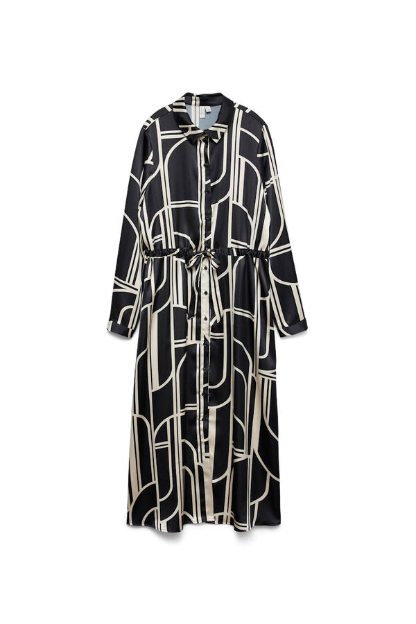 Vero Moda Vestido 7/8 camisero satinado Negro