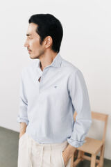 OOTO Camisa oxford raya candela manga larga Azul