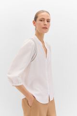 Cortefiel Blusa nido de abeja Blanco