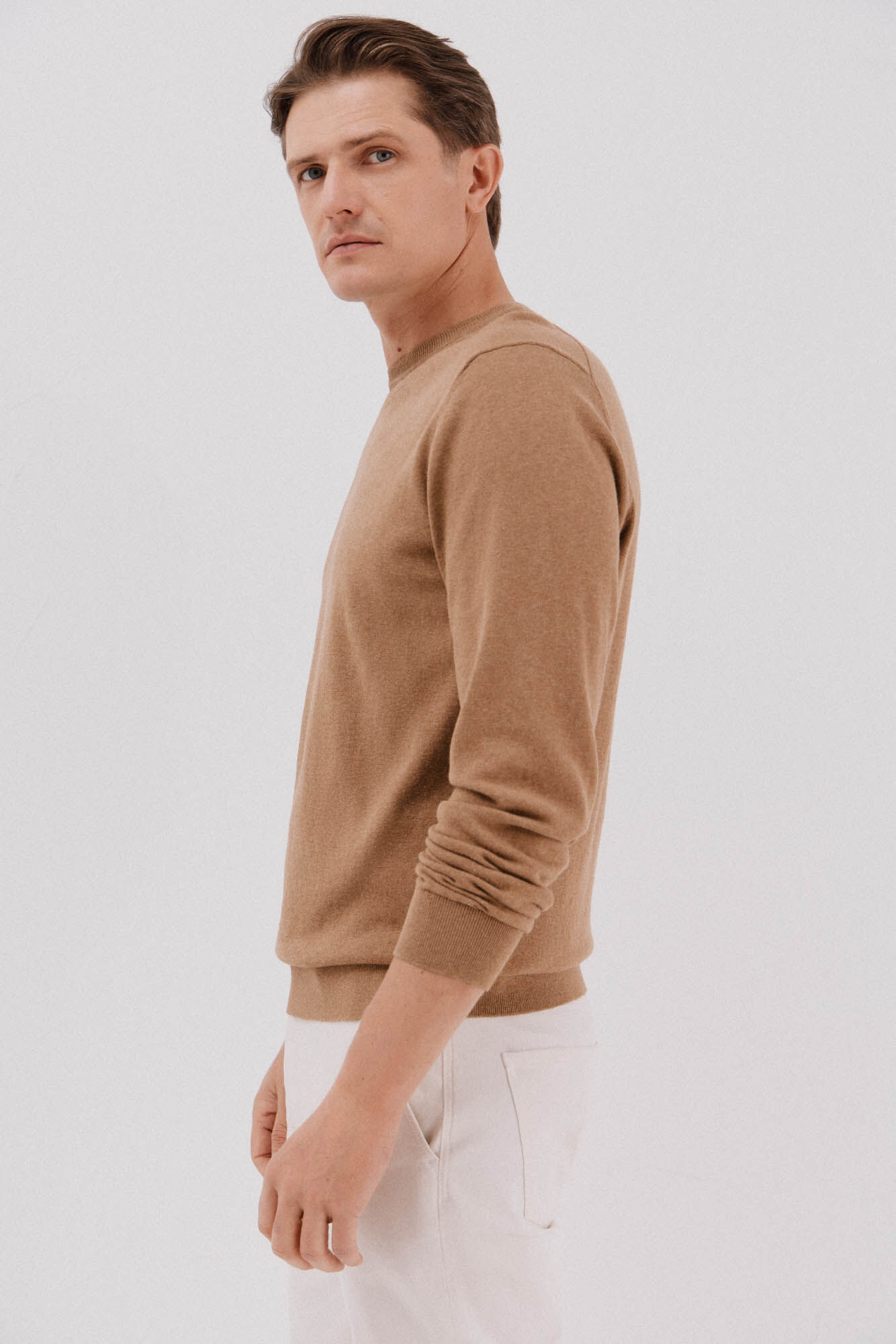 Cortefiel Jersey algod&oacute;n cashmere cuello caja