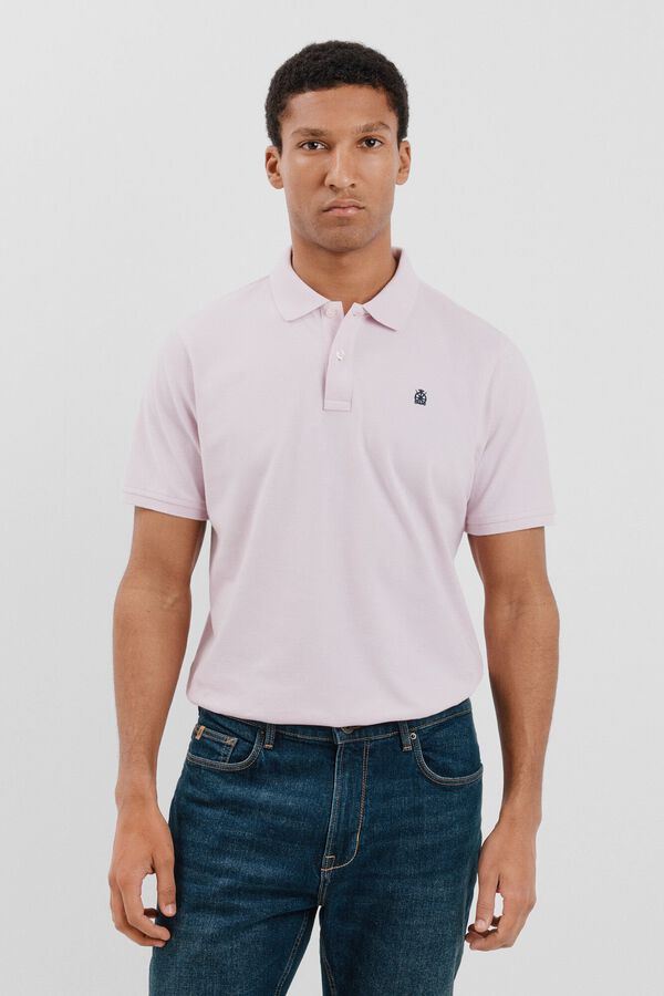 Cortefiel Polo b&aacute;sico piqu&eacute; Rosa