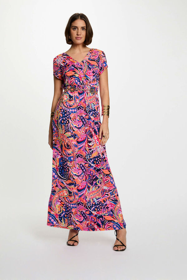 Morgan Vestido comprido reto estampado Multicolorido