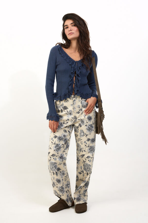 Slowlove Camisola de malha efeito degrad&ecirc; Azul