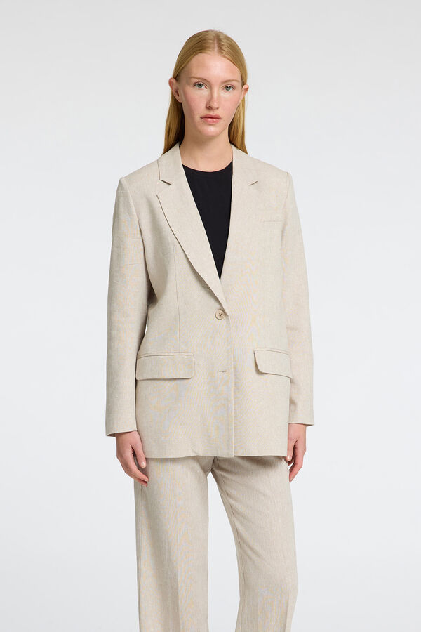 Selected Americana de lino Relaxed Fit Beige