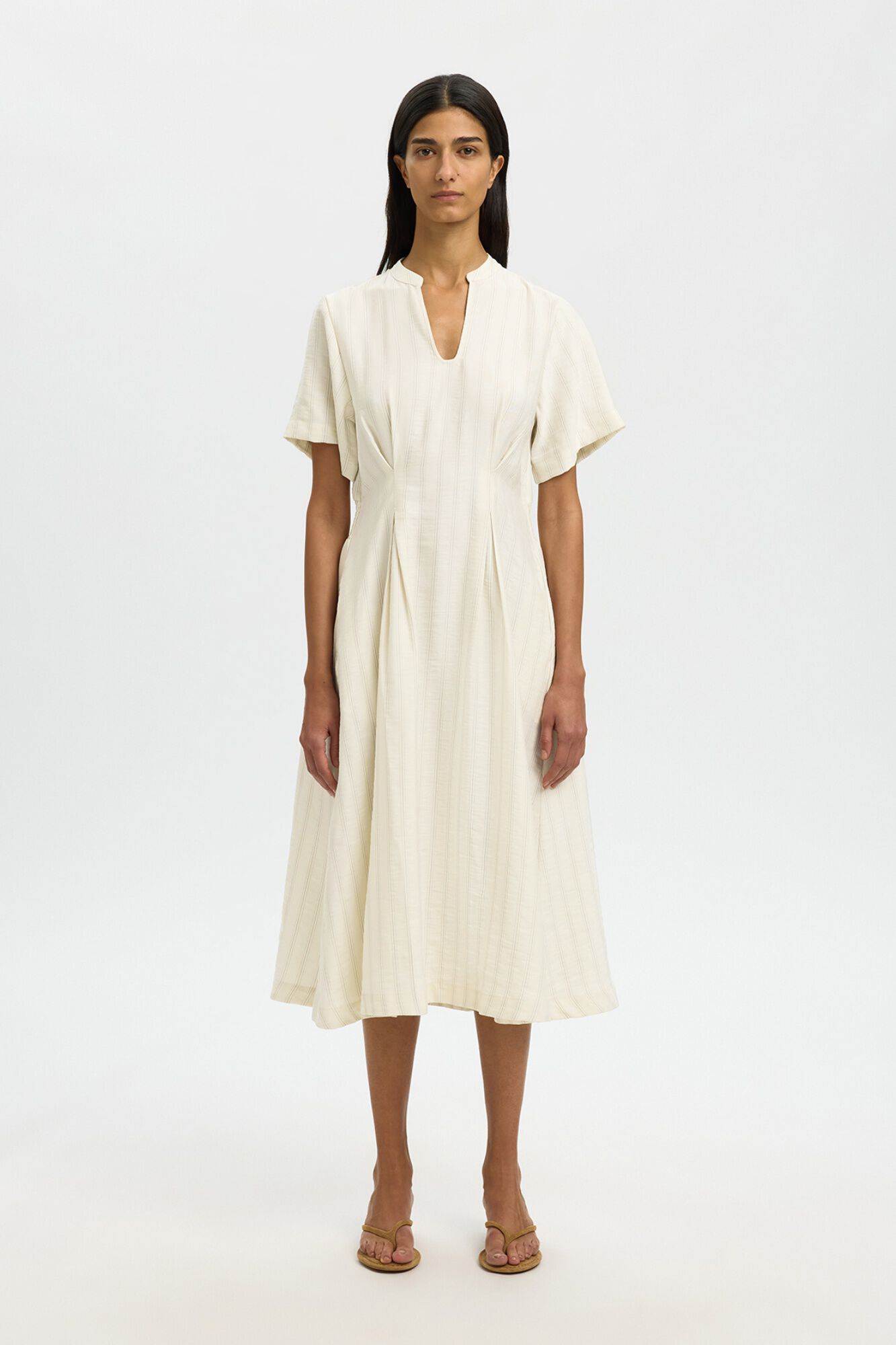 Selected Vestido midi rayas