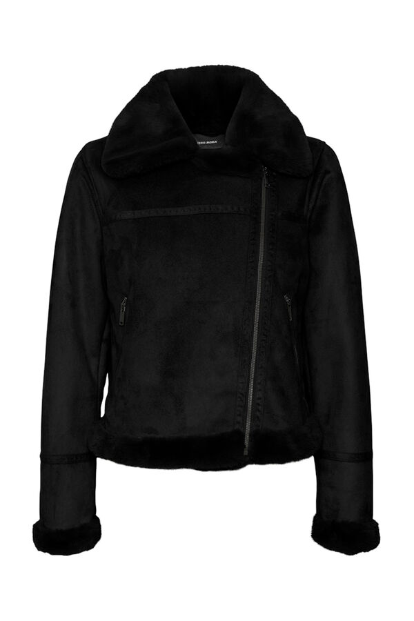 Vero Moda Blus&atilde;o de veludo com fecho-&eacute;clair para mulher Preto