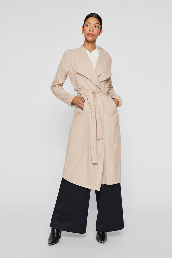 Vila Gabardina larga anudada Beige