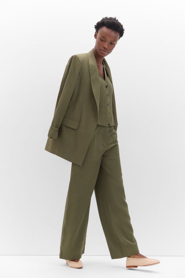 Cortefiel Blazer fluida Verde