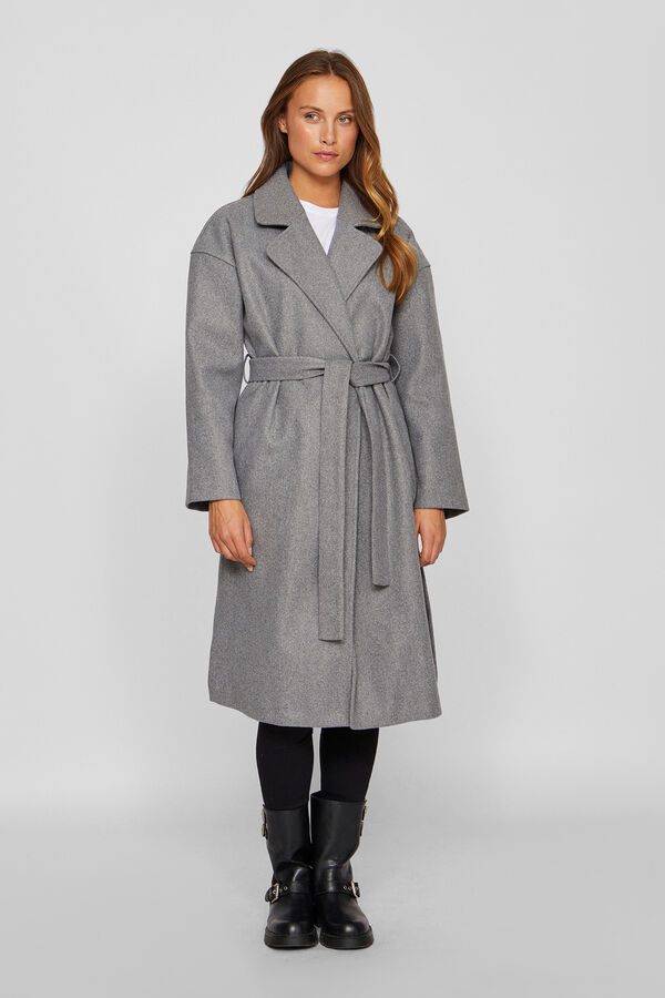 Vila Abrigo largo de pa&ntilde;o Gris