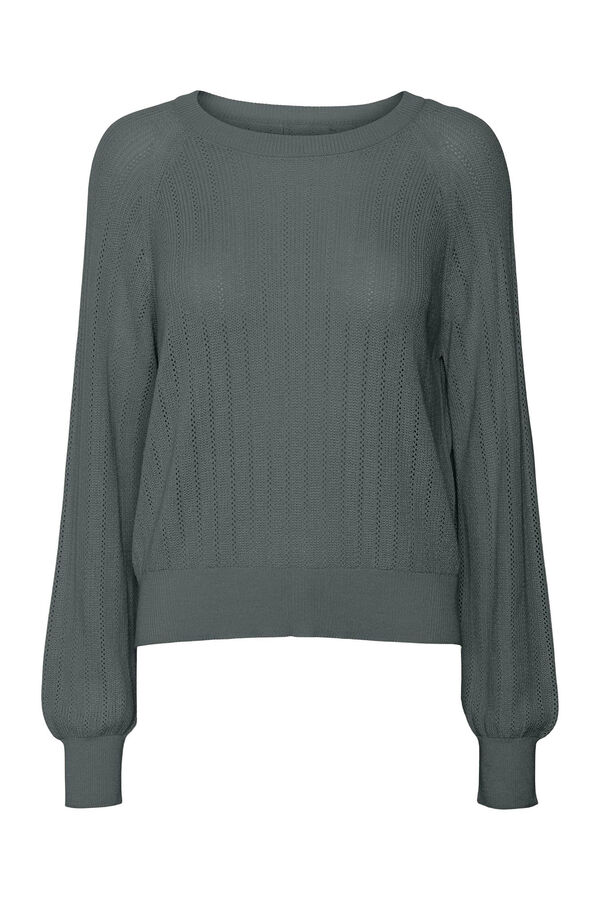 Vero Moda Jersey de punto fino de manga larga Verde oscuro