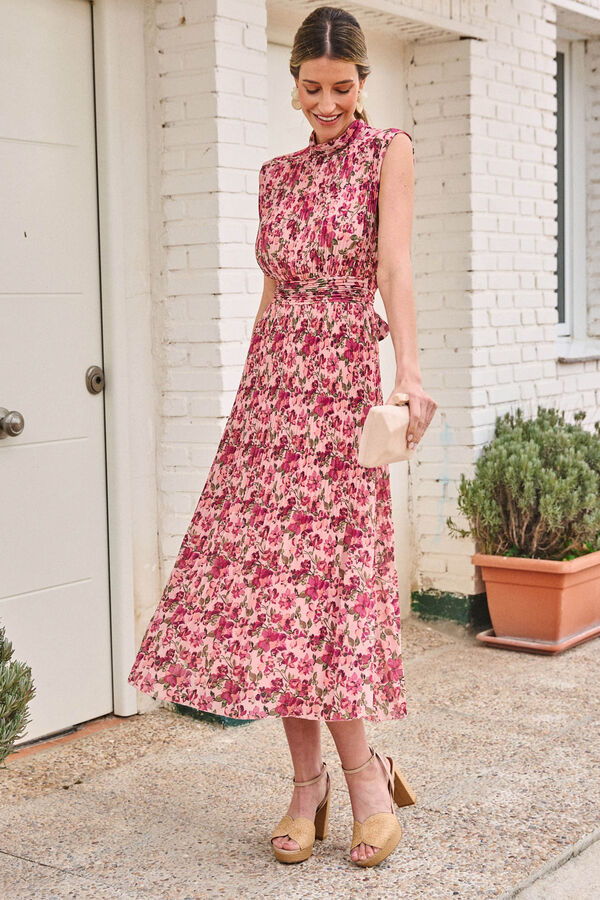 Pol&iacute;n Et Moi Vestido plisado Gala Rosa