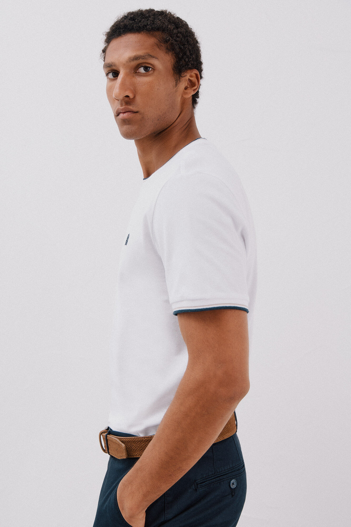 Cortefiel Camiseta com pontas de piqu&eacute;