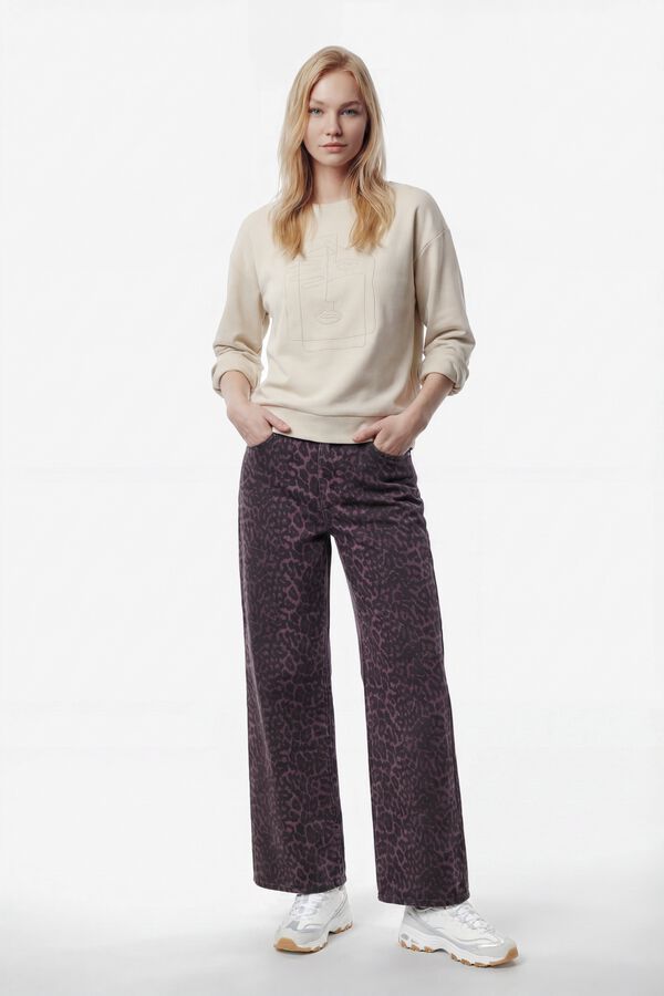 Vila Sudadera de algod&oacute;n org&aacute;nico con bordado Beige