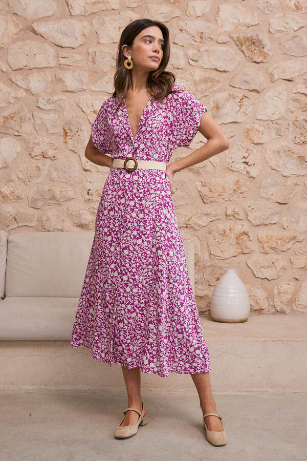 Pol&iacute;n Et Moi Vestido camisero Romelia Morado