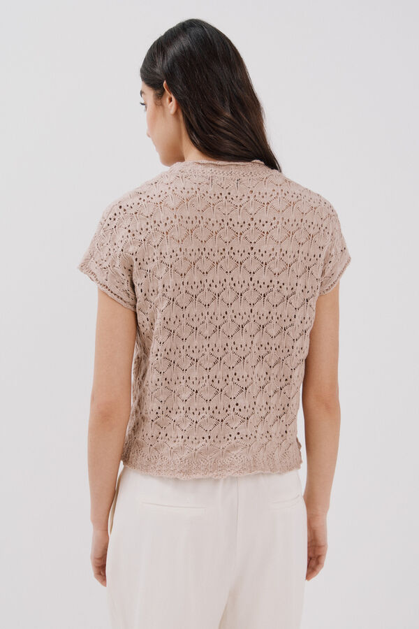 Cortefiel Casaco de malha vazada Verde